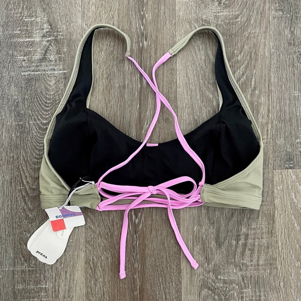 NWT Prana Tulum Bikini Top in Black Color Block - Size: Medium - Picture 4 of 9